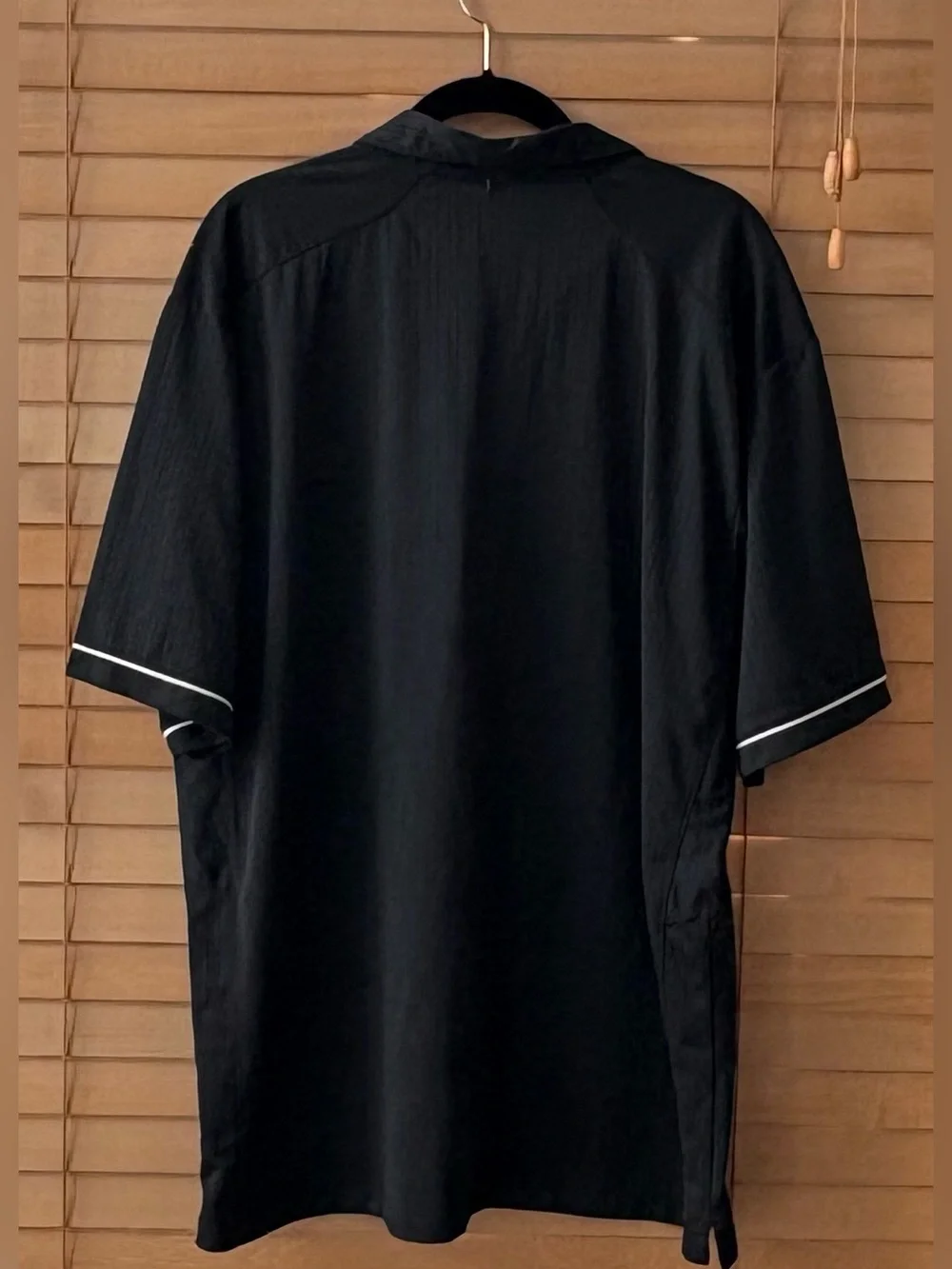 Nike Golf Dri-Fit Black Polo Shirt with White Piping - Men's XL